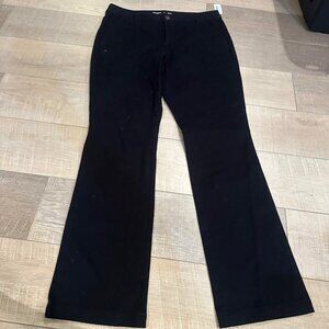 OLD NAVY BLACK FLARE STRETCH CHINO PANTS NEW 10 STRETCH